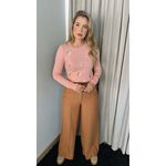 Blusa Feminina Manga Longa Em Trico Bordada - Rosa - Cod 266