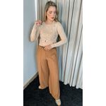 Blusa Feminina Manga Longa Em Trico Bordada - Nude - Cod 266