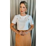Blusa Feminina Bordada Elegância e Delicadeza em Cada Detalhe - Branca - Cod 239