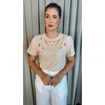 Blusa Feminina Bordada Elegância e Delicadeza em Cada Detalhe - Nude - Cod 239 
