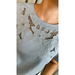 Blusa Feminina Bordada Elegância e Delicadeza em Cada Detalhe - Cinza - Cod 239