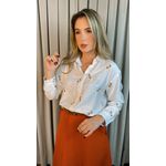 Camisa Feminina Manga Longa Bordada - Cod: 219 - Branco