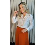 Camisa Feminina Manga Longa Bordada - Cod: 219 - Branco