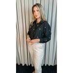 Camisa Feminina Manga Longa Bordada - Cod: 219 - Preto