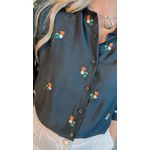 Camisa Feminina Manga Longa Bordada - Cod: 219 - Preto
