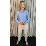 Camisa Feminina Manga Longa Bordada - Cod: 219 - Azul
