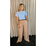 T-Shirt Feminina Bordada Flores Elegância e Delicadeza - Azul - Cod 237