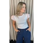 T-shirt Feminina Com Detalhe Na Manga - Rosa- Cod 225