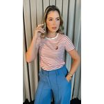 T-shirt Feminina Listrada Delicada - Vermelha - Cod 221 