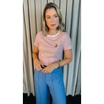 T-shirt Feminina Listrada Delicada - Vermelha - Cod 221 