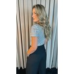 T-shirt Feminina Listrada Delicada - Preta - Cod 221