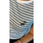 T-shirt Feminina Listrada Delicada - Cinza - Cod 221