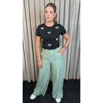 T-shirt Feminina Bordada Laço - Preta - Cod 227