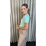 T-shirt Feminina Bordada Laço - Verde- Cod 227