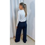 Calça Pantalona Elástico Azul Marinho - Cod 121