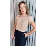 Blusa Feminina Poa Manguinha - Nude - Cod 528