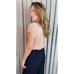 Blusa Feminina Poa Manguinha - Nude - Cod 528