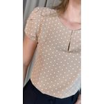 Blusa Feminina Poa Manguinha - Nude - Cod 528