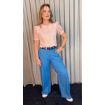 T-shirt Feminina Manga Bordada - Coral - Cod 553