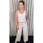 Blusa Feminina Regata Bordada - Branca - Cod 539