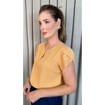 Blusa Feminina Delicada Manguinha - Mostarda - Cod 541