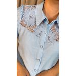 Blusa Feminina Delicada Bordada - Azul - Cod 554