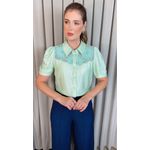 Blusa Feminina Delicada Bordada - Verde - Cod 554