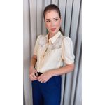 Blusa Feminina Delicada Bordada - Amarela - Cod 554