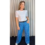 T-shirt Feminina Manga Bordada - Branca - Cod 553