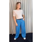 T-shirt Feminina Manga Bordada - Off White - Cod 553