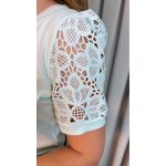 T-shirt Feminina Manga Bordada - Verde - Cod 553