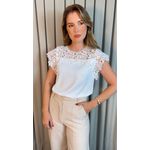 Blusa Feminina Bordada Delicada - Branca - Cod 538