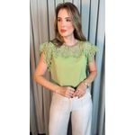 Blusa Feminina Bordada Delicada - Verde - Cod 538