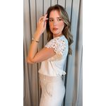 Blusa Feminina Bordada Delicada - Off White - Cod 538