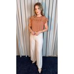 Blusa Feminina Bordada Delicada - Marrom - Cod 538