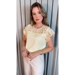 Blusa Feminina Bordada Delicada - Amarela - Cod 538