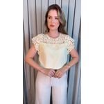 Blusa Feminina Bordada Delicada - Amarela - Cod 538
