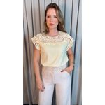 Blusa Feminina Bordada Delicada - Amarela - Cod 538