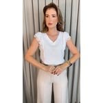 Blusa Feminina Bordada Delicada Regata - Branca - Cod 556