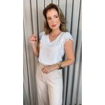 Blusa Feminina Bordada Delicada Regata - Branca - Cod 556