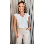 Blusa Feminina Bordada Delicada Regata - Branca - Cod 556