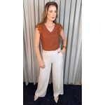 Blusa Feminina Bordada Delicada Regata - Marrom - Cod 556