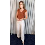 Blusa Feminina Bordada Delicada Regata - Marrom - Cod 556