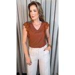 Blusa Feminina Bordada Delicada Regata - Marrom - Cod 556