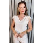 Blusa Feminina Bordada Delicada Regata - Off White - Cod 556