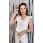 Blusa Feminina Bordada Delicada Regata - Off White - Cod 556
