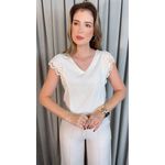 Blusa Feminina Bordada Delicada Regata - Off White - Cod 556