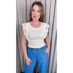 Blusa Feminina Regata Delicada - Off White - Cod 543