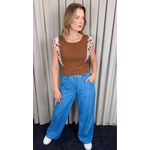 Blusa Feminina Regata Delicada - Marrom - Cod 543