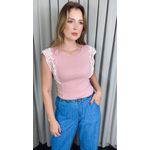 Blusa Feminina Regata Delicada - Rosa - Cod 543